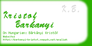 kristof barkanyi business card